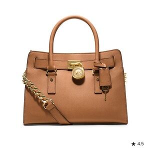 Michael Kors Brown Hamilton Satchel with Gold Accents